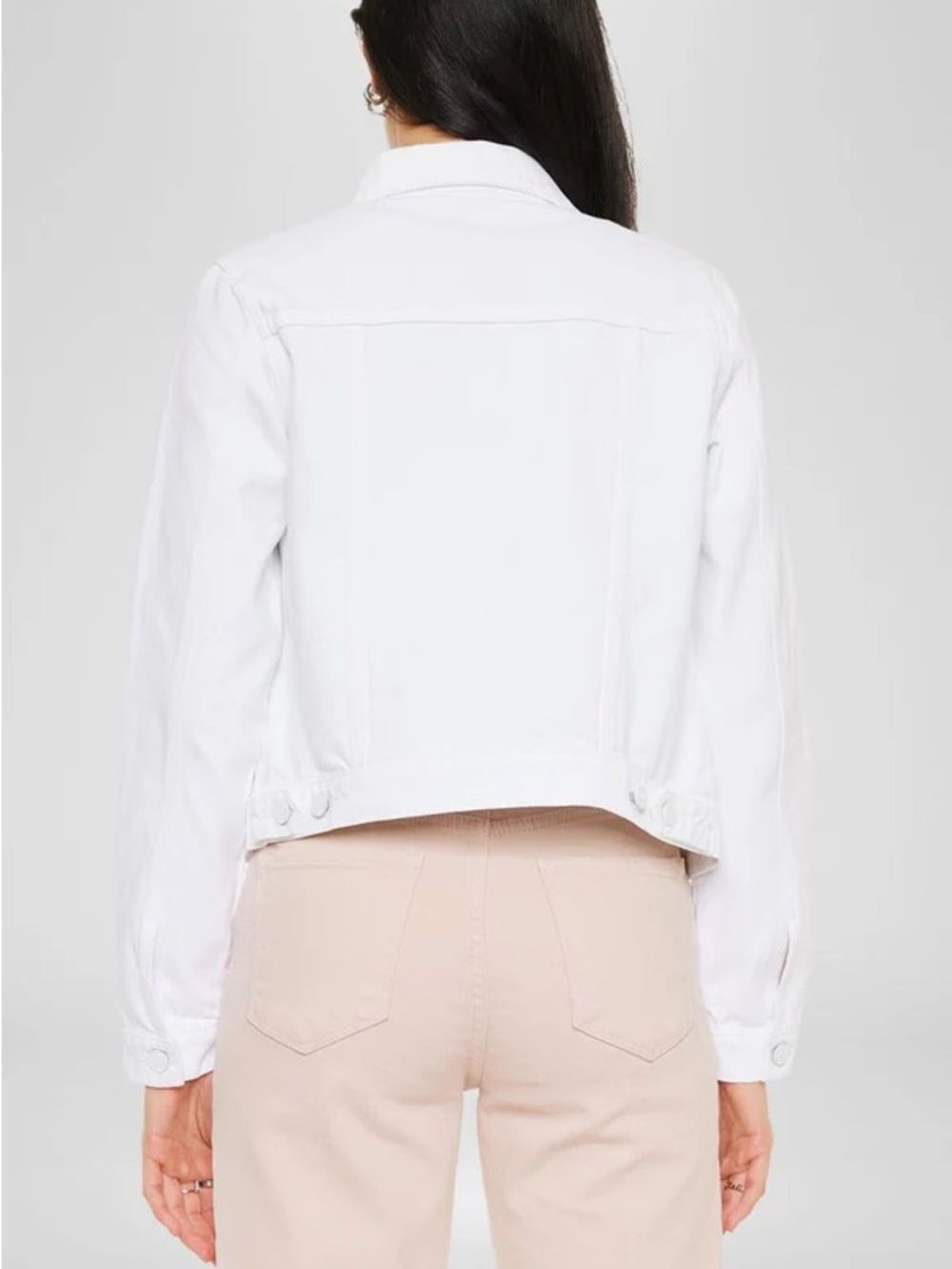 Kancan Delora Denim Jacket Women's Size L White Cotton Button Front Preppy Boho - Picture 2 of 16
